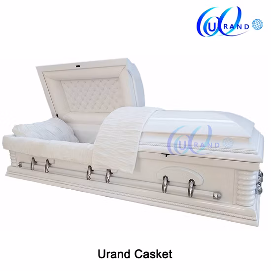 ホワイト埋葬高光沢ソリッドポプラキャスケット